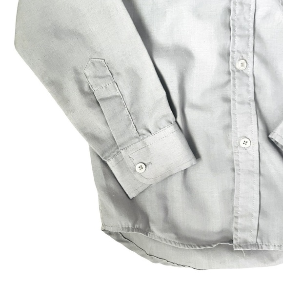 English Laundry dusk/medium gray button down shirt pocket collar round hem Boy 5 - Picture 4 of 10